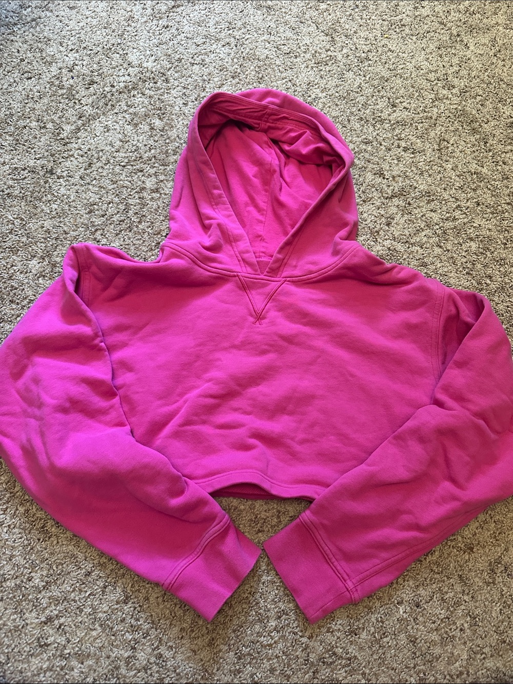 lululemon athletica Cropped Hooded Sweatshirt - Fuchsia Pink